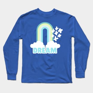 Rainbow Dream Pale Blue Retro Dream Style Long Sleeve T-Shirt